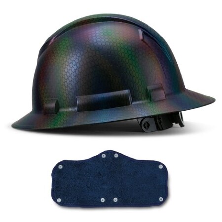 Full Brim Pyramex Hard Hat, Custom The Chameleon Design Safety Helmet, With 6 Point Suspension + Replaceable Sweatband, by Acerpal